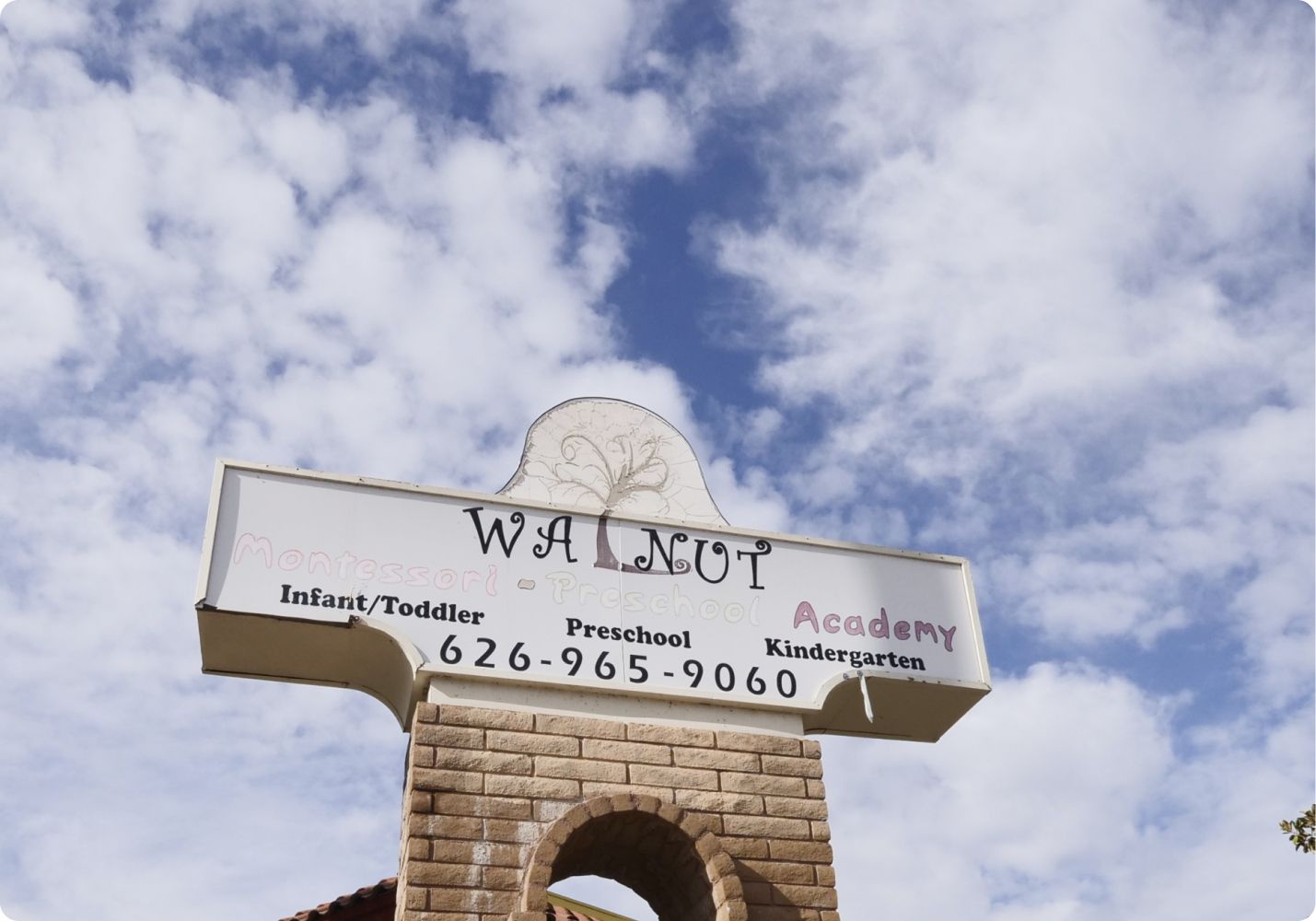 Walnut Montessori Academy sign, West Covina